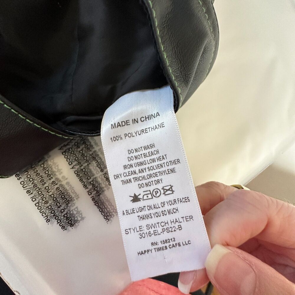 NWOT Eckhaus Latta Black Switch Halterneck Zip Top Tonal Stitch Scoop Neck Med - Picture 7 of 10